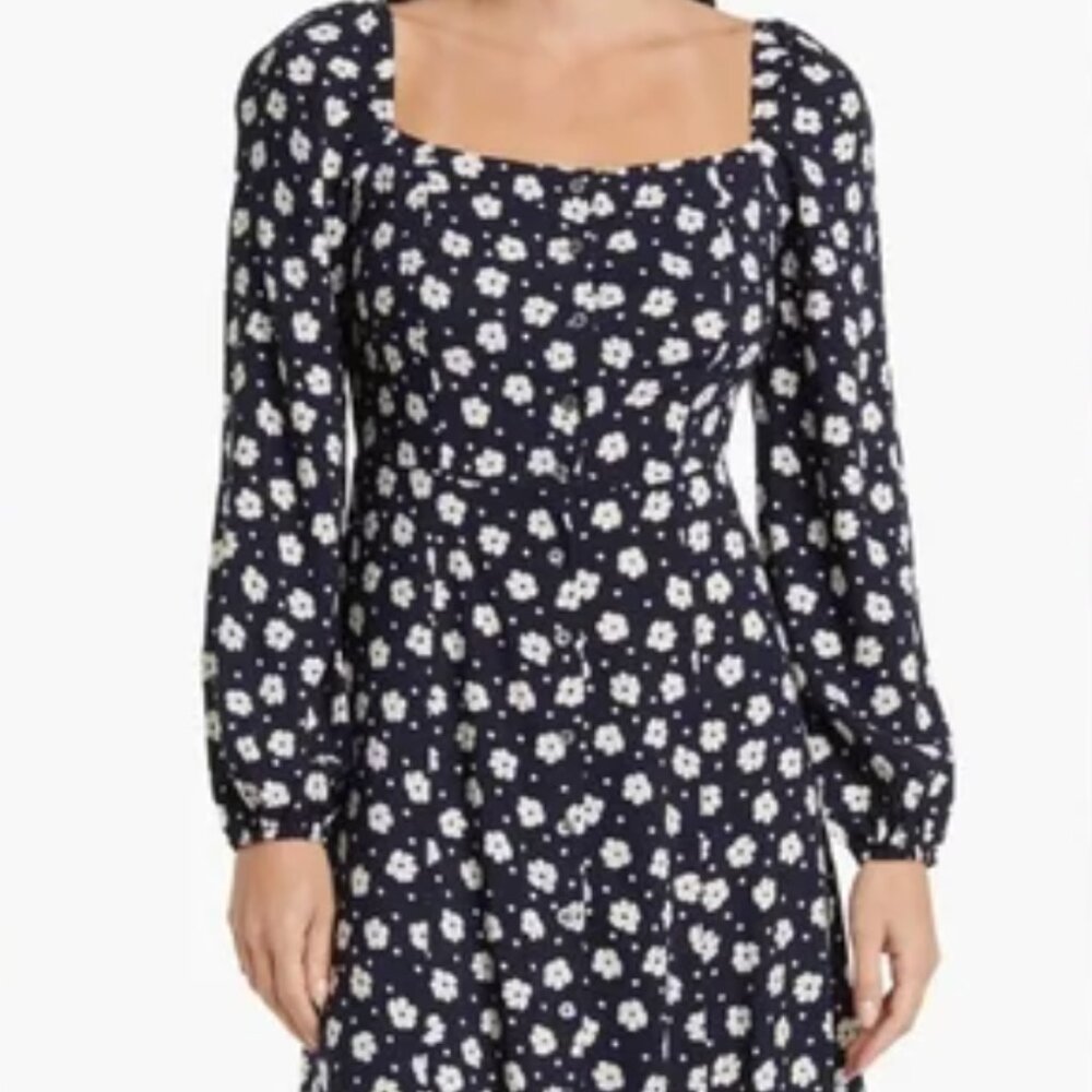 FRNCH Agniela Daisy Long Sleeve Midi Dress